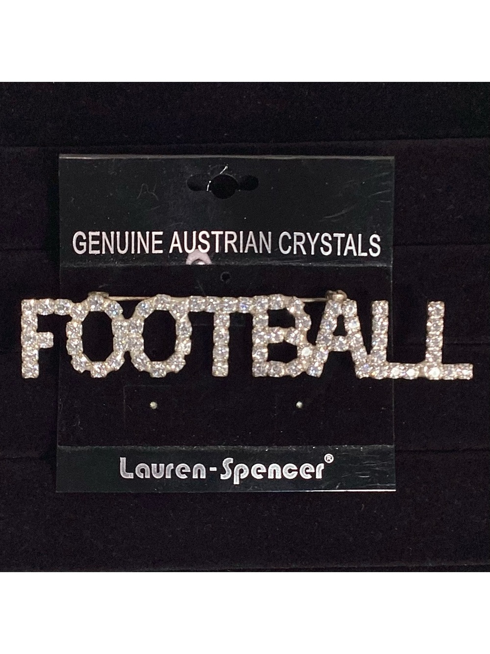Football Pin Genuine Austrian Crystals by Lauren Spencer